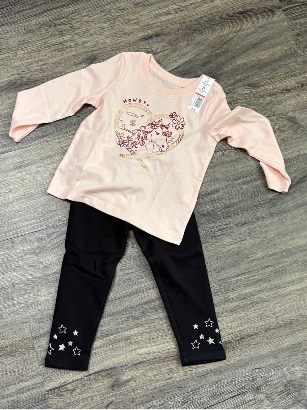 Toddler Girl 2T Clothing Bundle Lot NWT Jeans Leggings Tops Dress 5 Pc - Picture 3 of 13